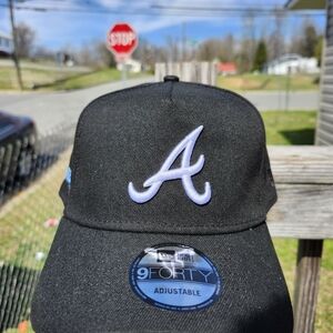 Black 9FORTY Adjustable Cap with White Logo